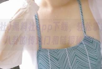 黑料社app下载，轻松掌握最新八卦的传送门和链接秘籍！